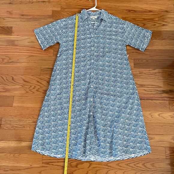 Tucker NYC Safari Button-Up Midi Shirt Dress Womens Small Cobalt Blue No Belt - Picture 10 of 11
